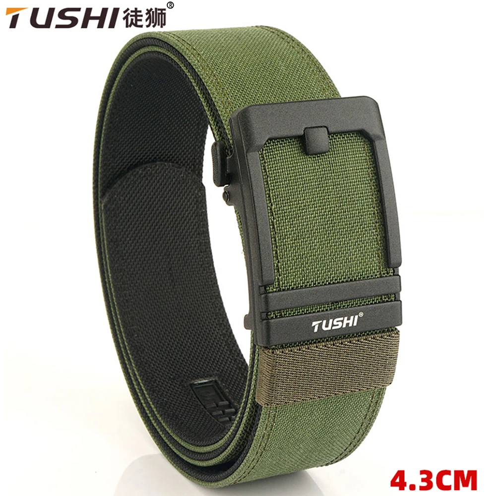 TUSHI 4.3cm Army Tactical Belt Quick Release Military Airsoft Training Molle Gun Belt Outdoor Shooting Hiking Hunting Sport Belt