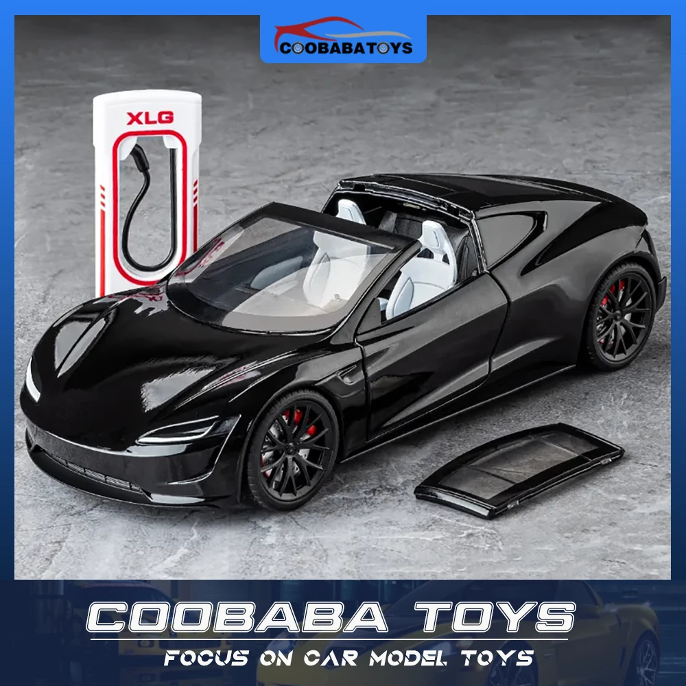 

Scale 1/24 Tesla Roadster Metal Diecast Alloy Toy Car Model Trucks Gift For Boys Children Kids Toys Vehicles Hobbies Collection