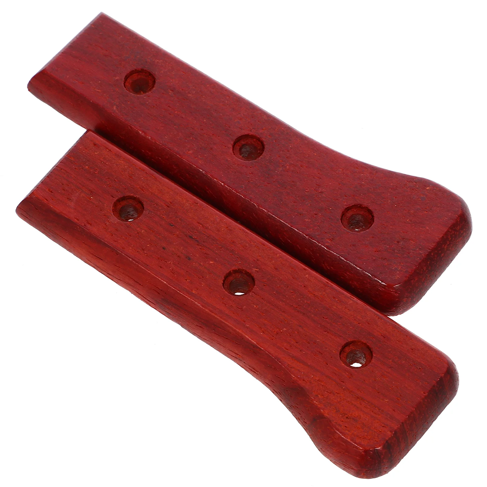 

1 set Red Pear Wood Knife Handle Hole Design Ergonomic Grip Kitchen Replacement Durable Smooth Wood Accessories