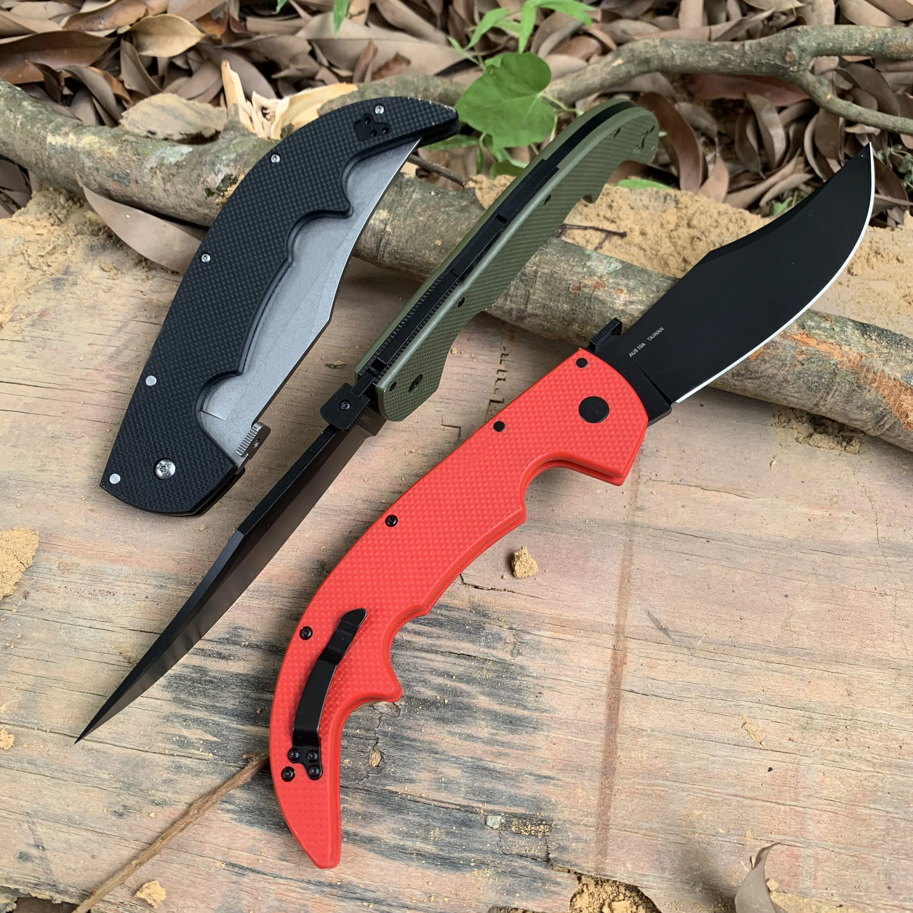 Large Cold Folding Knife AUS-10A Steel Hunting Tactical EDC Tools For Men Outdoor Survival High hardness Military combat knives