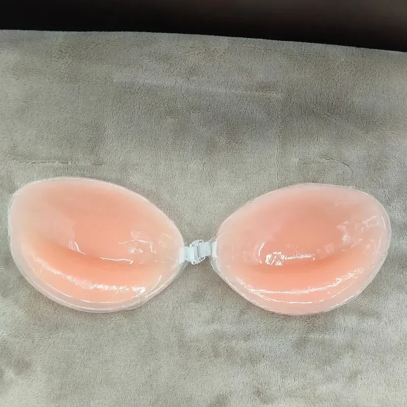 Backless Thick Massage Cup Sticky Bra Self-Adhesive Invisible Silicone Woman Push Up Bust Front Closure Gel