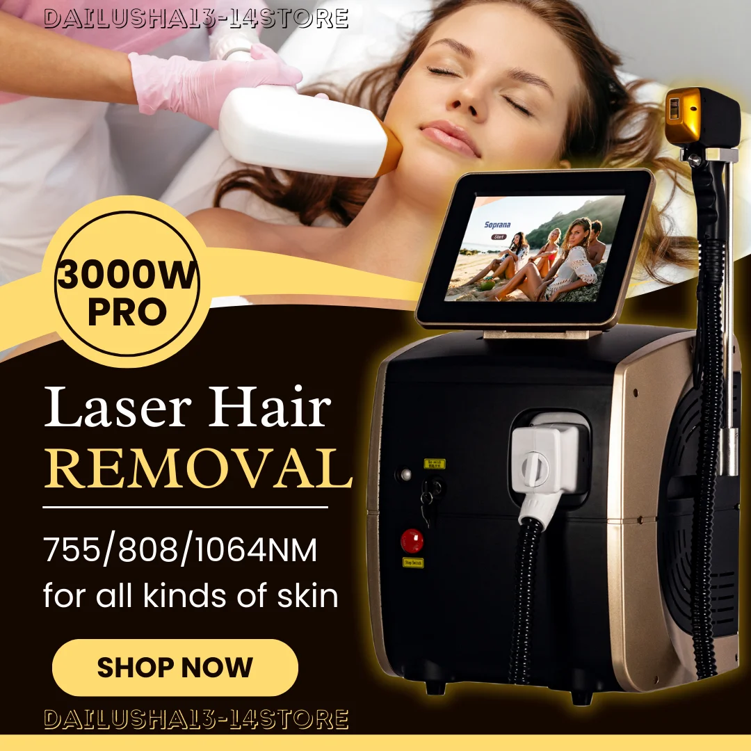 2025 Newest Laser Hair Removal Device Diode Nd yag Laser 755 808 1064nm Ice Point Painless Permanent Hair Removal Machine