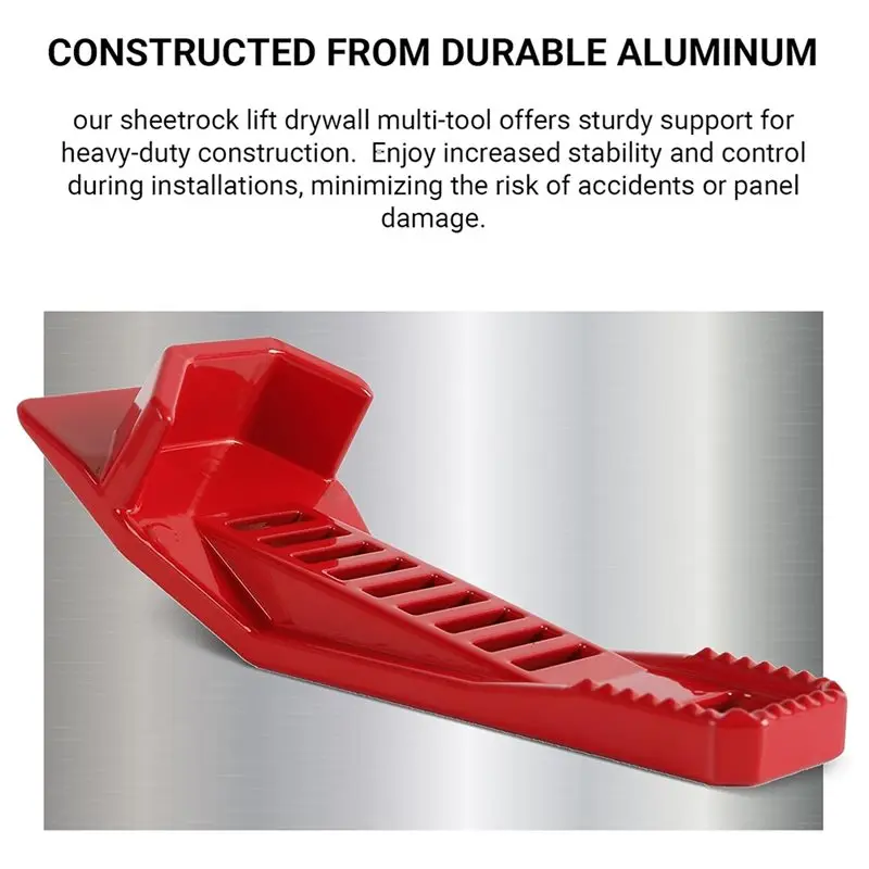 ABMO XL Drywall Lift Sheetrock Multi-Tool For Wall Panels Door Installation With Built-In Drywall Rasp Tool Bottle Opener