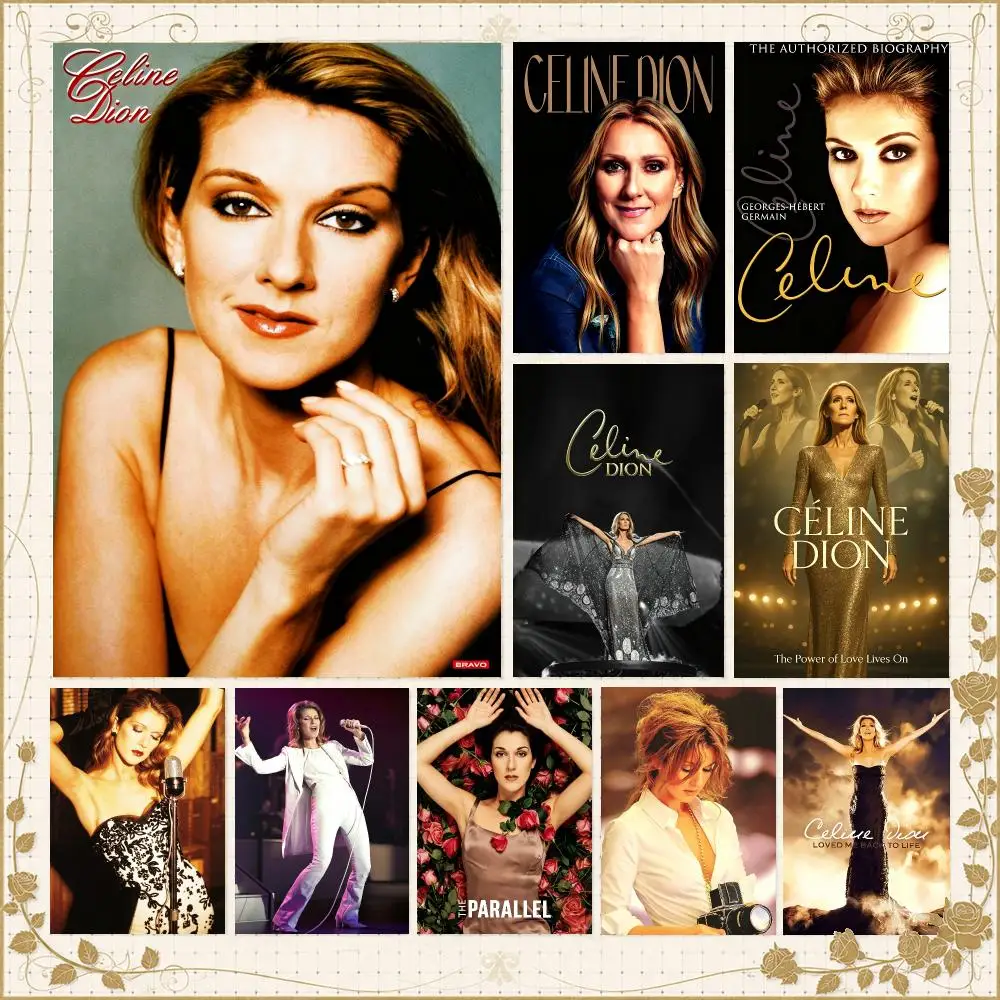 Music-Canadian Legendary Pop Superstar Celine Dion Poster Wall Art Bedroom Living Room Dorm Bar Cafe Gym Studio Home Decor Gifts