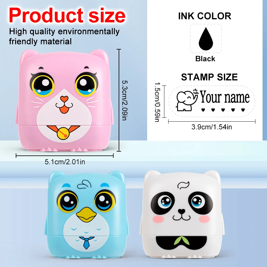 ختم شخصي للأطفال - ختم منقوش مخصص للمشروعات المدرسية، مجموعة هدايا صديقة للسفر مع حقيبة تخزين وتصميمات فريدة من نوعها #3