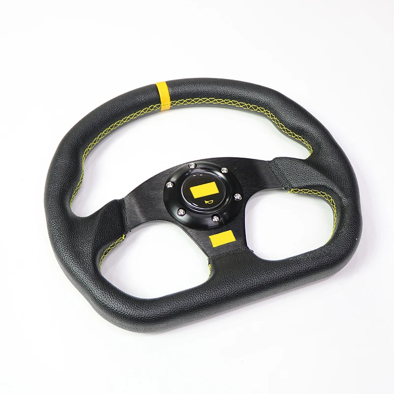 Universal D-Shape Real Steering Wheel 14 Inch 340mm Modified Racing Steering Wheel Drift Racing Type Car Accessories