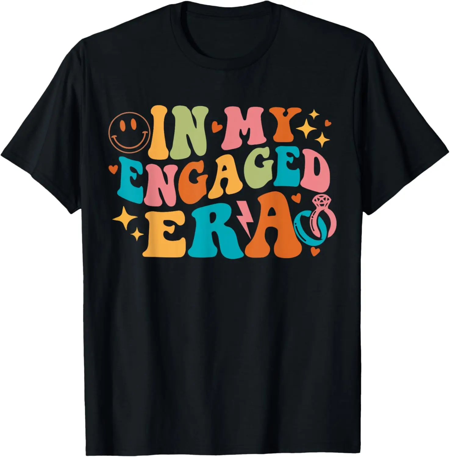 

Funny Groovy Engagement Fiance In My Engaged Era T-Shirt