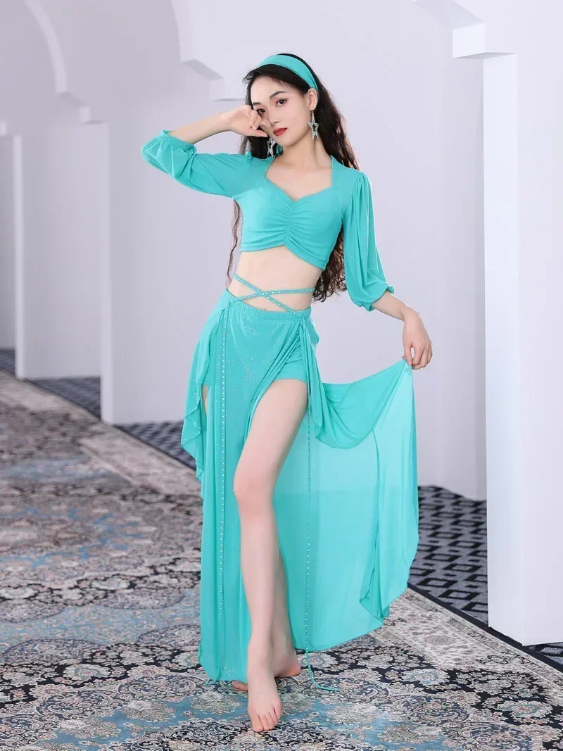 Belly Dance French Court Style Skirt Set New Oriental Dance Performance Of Practice Uniforms Women's Group Uniforms