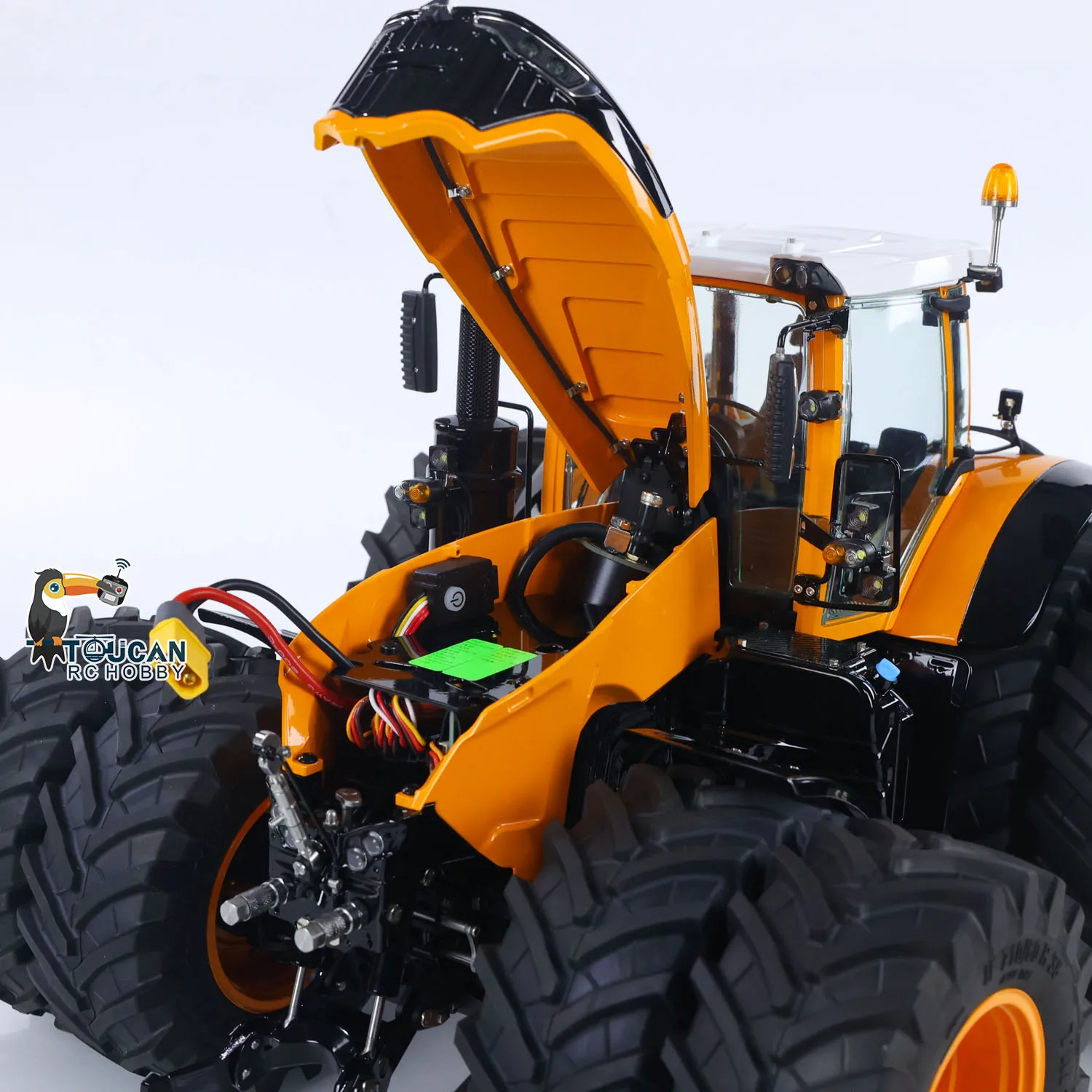 LESU Metalowy Model Ciągnika Hydraulicznego RC 1/14 AOUE 1050 4x4 Zdalnie Sterowany Ciężarówka Rolnicza Podwójne Koła Radio Frsky XE Bateria Dym