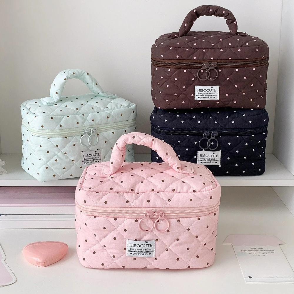 大容量トラベル収納ボックス ポータブルトイレタリー化粧品オーガナイザー収納バッグ レディースジッパー付き韓国風メイクアップバッグケース ハンドバッグ 1
