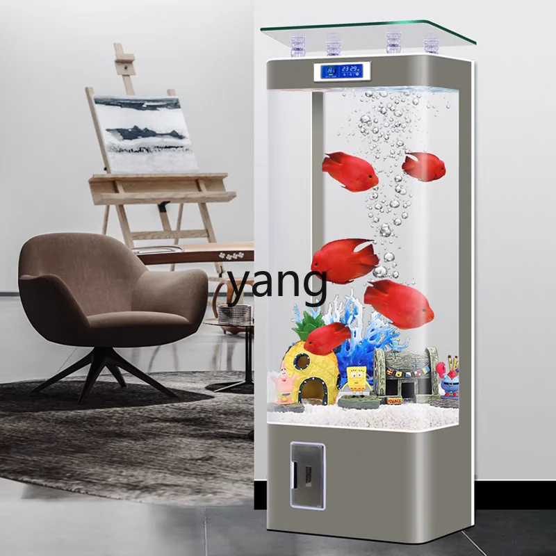 CX intelligent hot bending integrated molding glass goldfish tank household medium upper filter vertical aquarium