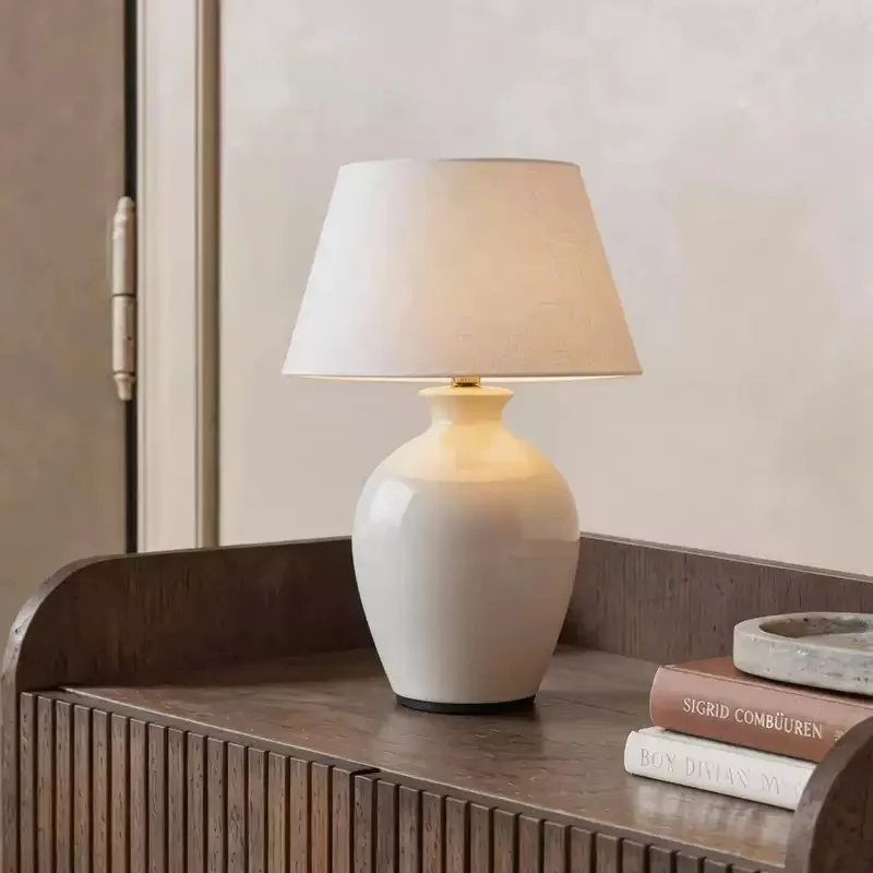 Everbright Store 2026 New Model, Red Ceramic Bedroom Living Room Ambient Light Design Bedroom Bedside Light