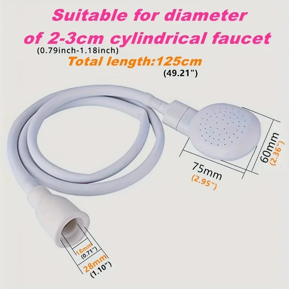

Pet Bathing Shower Head Multifunctional Faucet Shower Head Extender with Hose for Pet Cleaning Tools Bathroom Accessories