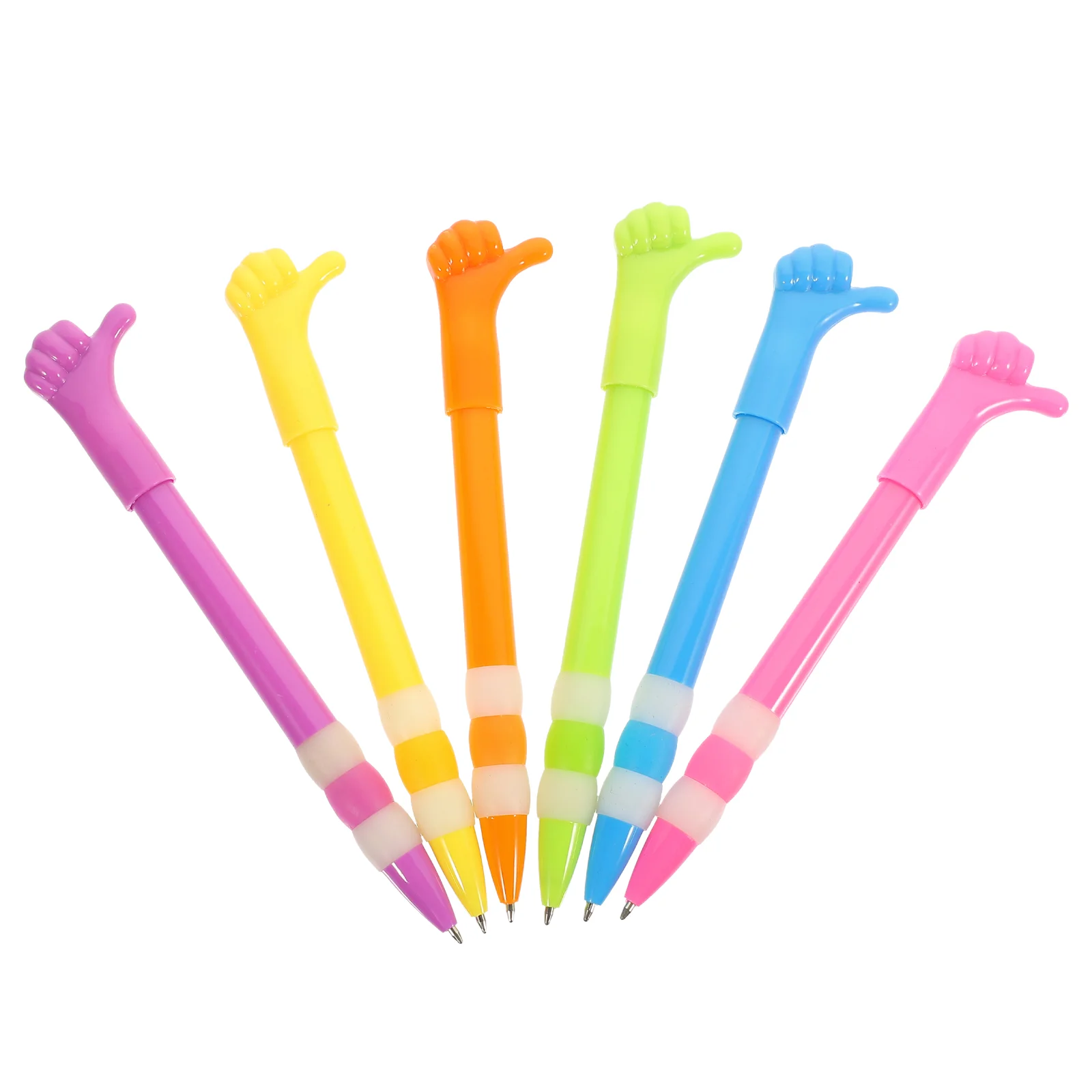 6 Pcs Thumb Ballpoint Pen Long-lasting Grip Adorable Kids Pens Cute Skid-proof Student Plastic Thumbs up Perfect Workmanship