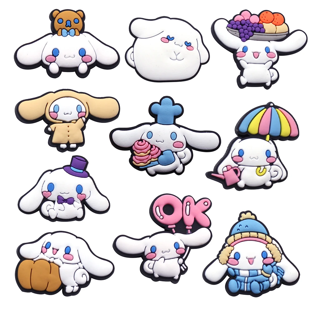 9-35Pcs Sanrio Hello Kitty Cinnamoroll Shoe Charms Shoes Accessories Decoration Buckle for Clog Sandal Wristband Holiday Gift