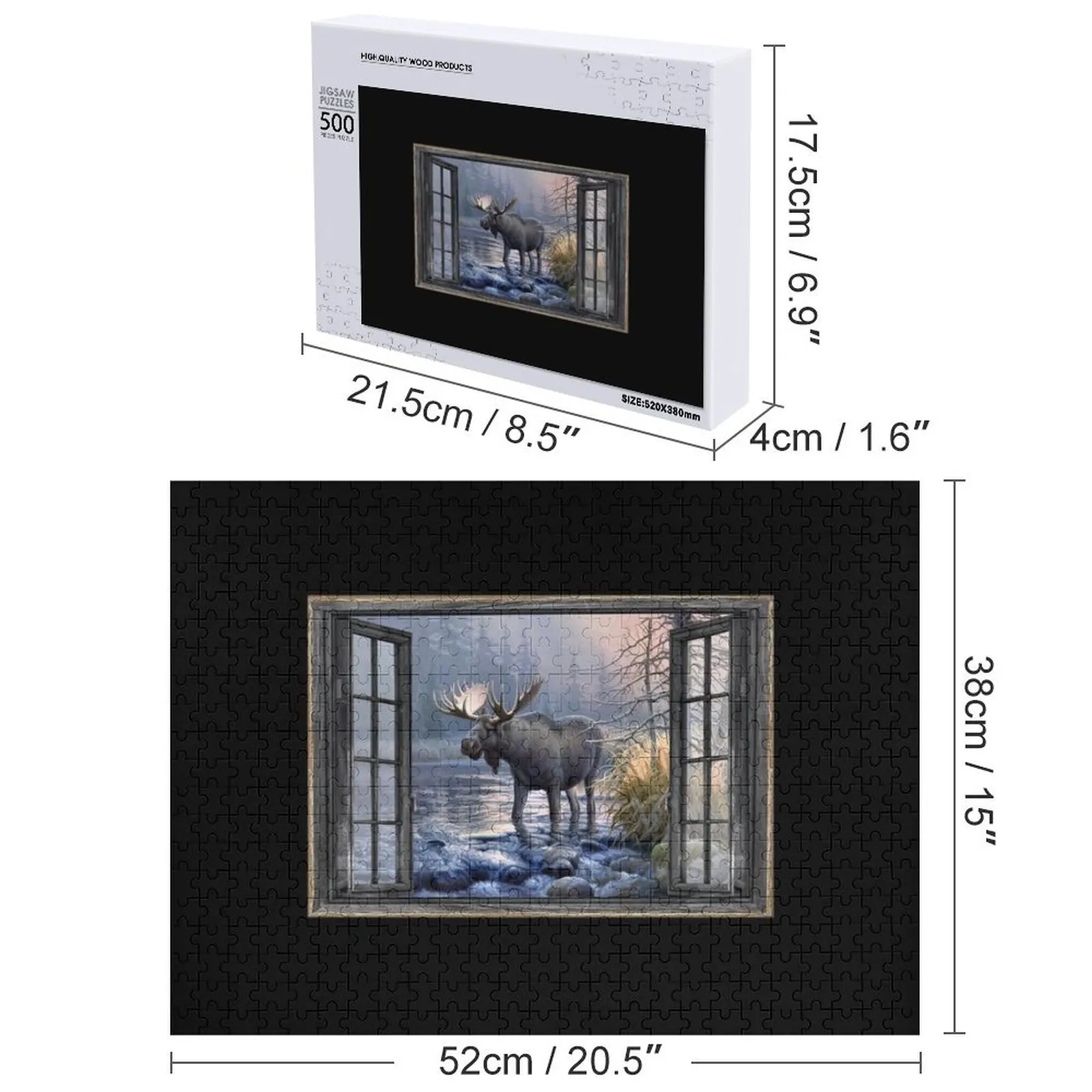نافذة خشبية موس بواسطة تيار In The Forest Gift Jigsaw Puzzle أفكار هدايا شخصية لغز هدايا عيد الميلاد