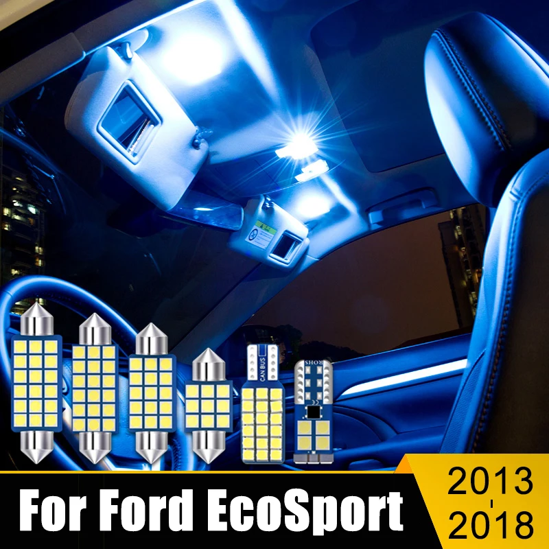 For Ford EcoSport 2013 2014 2015 2016 2017 2018 4PCS 12V LED Car Bulbs Interior Dome Reading Lights Trunk Lamps Accessories