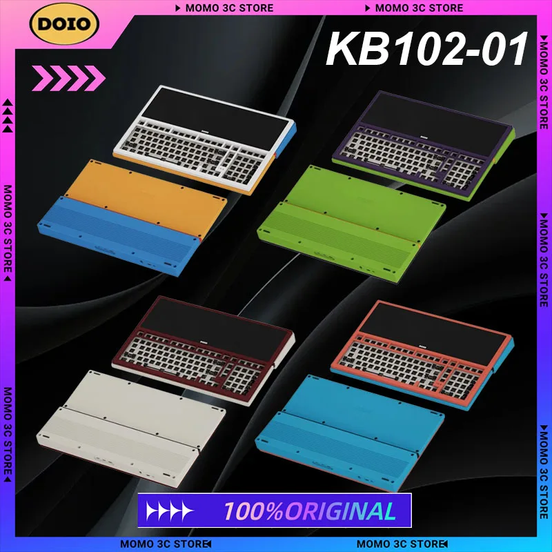 

Doio Kb102-01 Mechanical Keyboard Kit Aluminium Alloy Wired QMK VIA 14.5 Inch Touchable Screen Programmable PC Gaming Keyboard