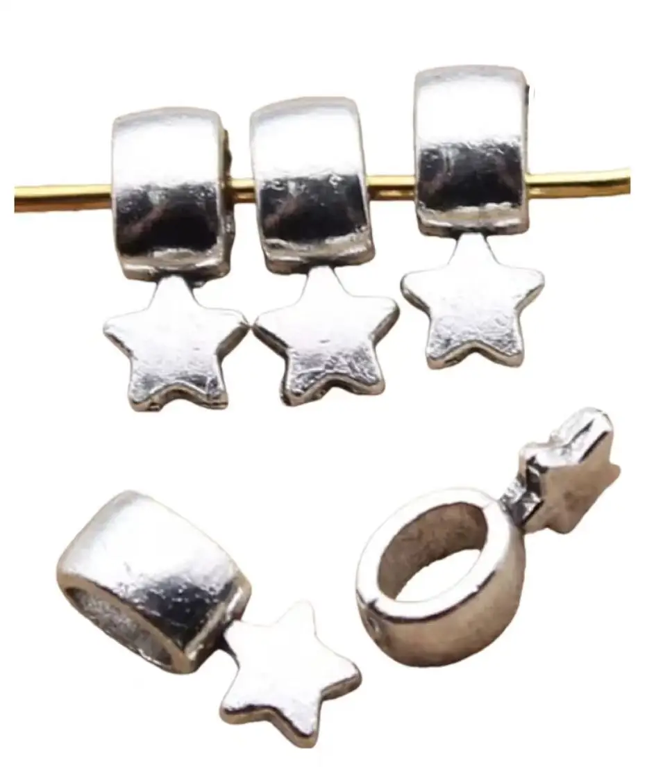 

100pcs 8.5*4*3.8mm, hole 2.2mm Zinc alloy metal star pendants for handmade accessories HW3228