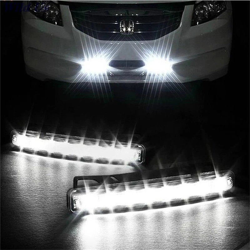 8 LED Daytime Running Light 12V Cars DRL The fog Driving Daylight Head drl lamps For Automatic Navigation Lights Singnal Lamp