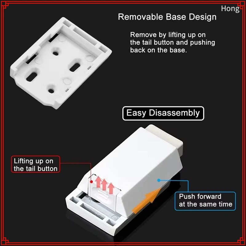 【Fast Delivery】2 Pack Heavy Duty Push Latch & Lock For  Door Touch Latches And Catch Magnet Push Release Drawer Pull Tip,