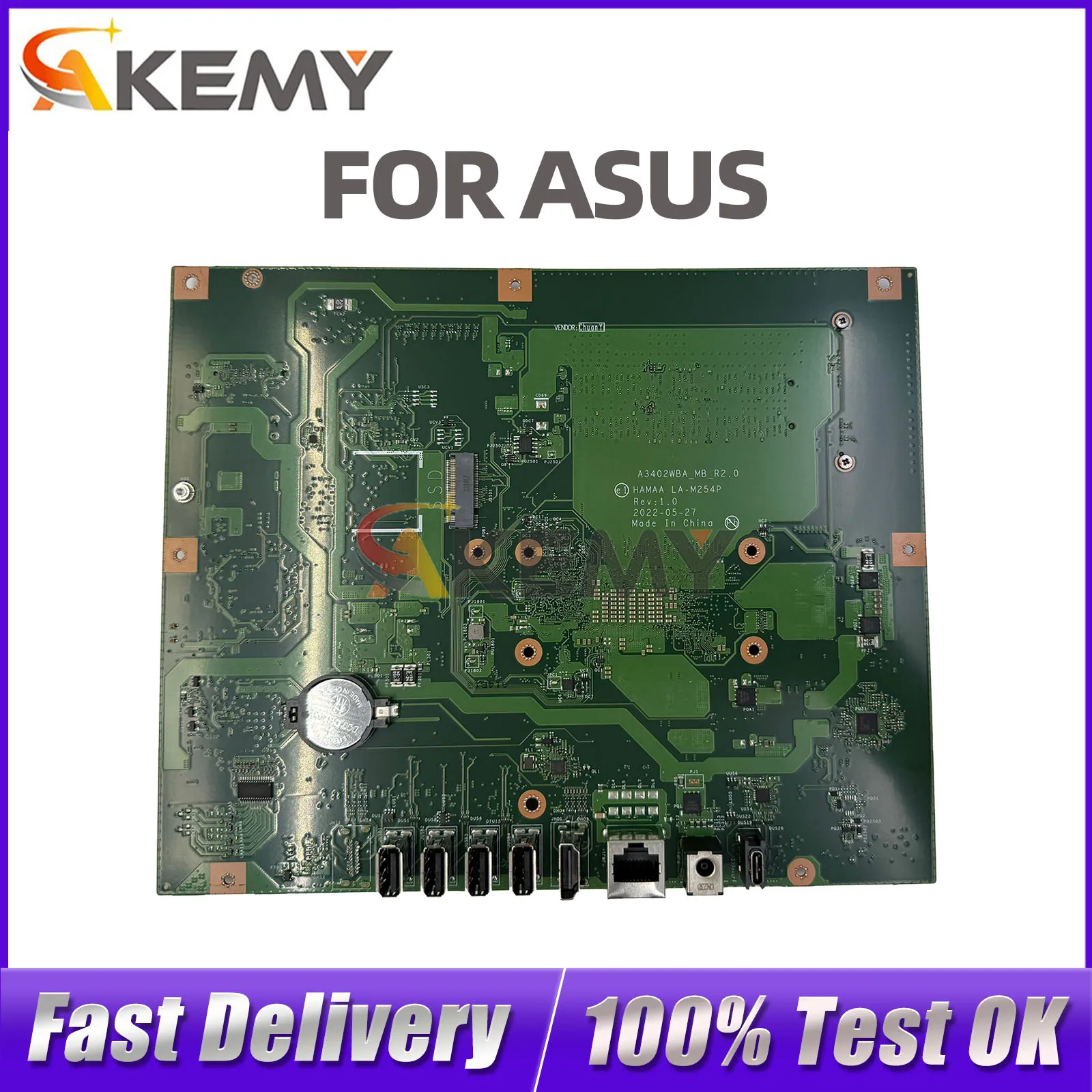 For ASUS Vivo AIO A3402WBA Notebook Motherboard LA-M254P 8505 i7-1255U i3-1215U i5-1235U CPU 100% Tested