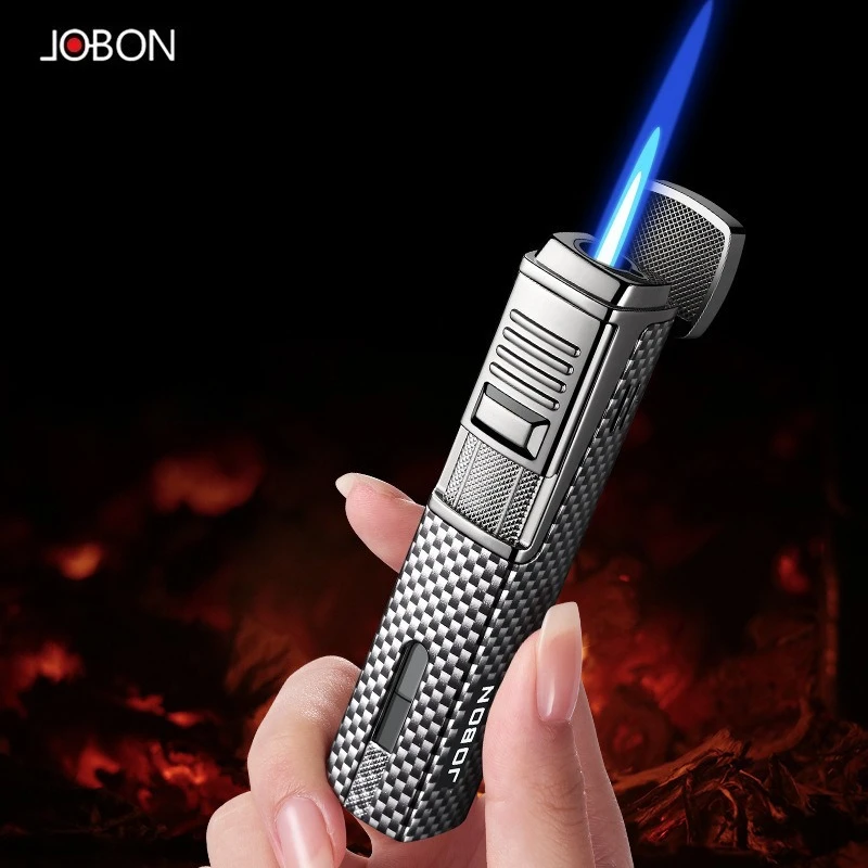 Jobon Creative Windproof Blue Flame Goes Straight Into The Inflatable Lighter, Outdoor Cigar Lighter for Boyfriend
