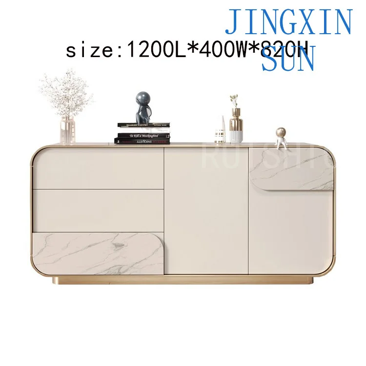Italian Modern Simple Living Room Entrance Cabinet Luxury Marble Sideboard Decorative Storage for Home Furniture Hall Partition