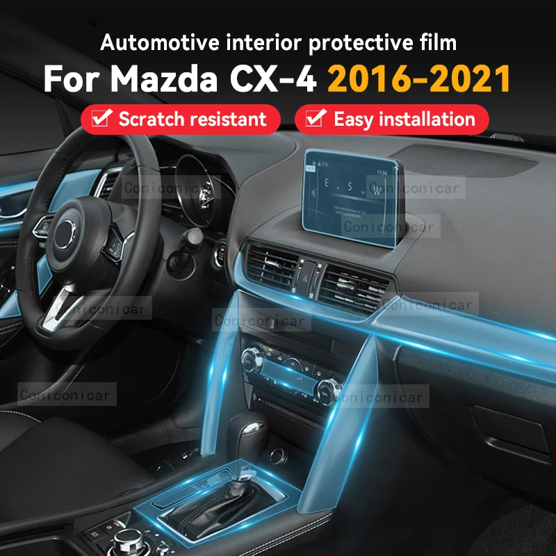 

For MAZDA CX-4 2016-2021 2020 Car Interior Center Console GearBox Panel Navigation Transparent TPU Protective Film Anti-scratc