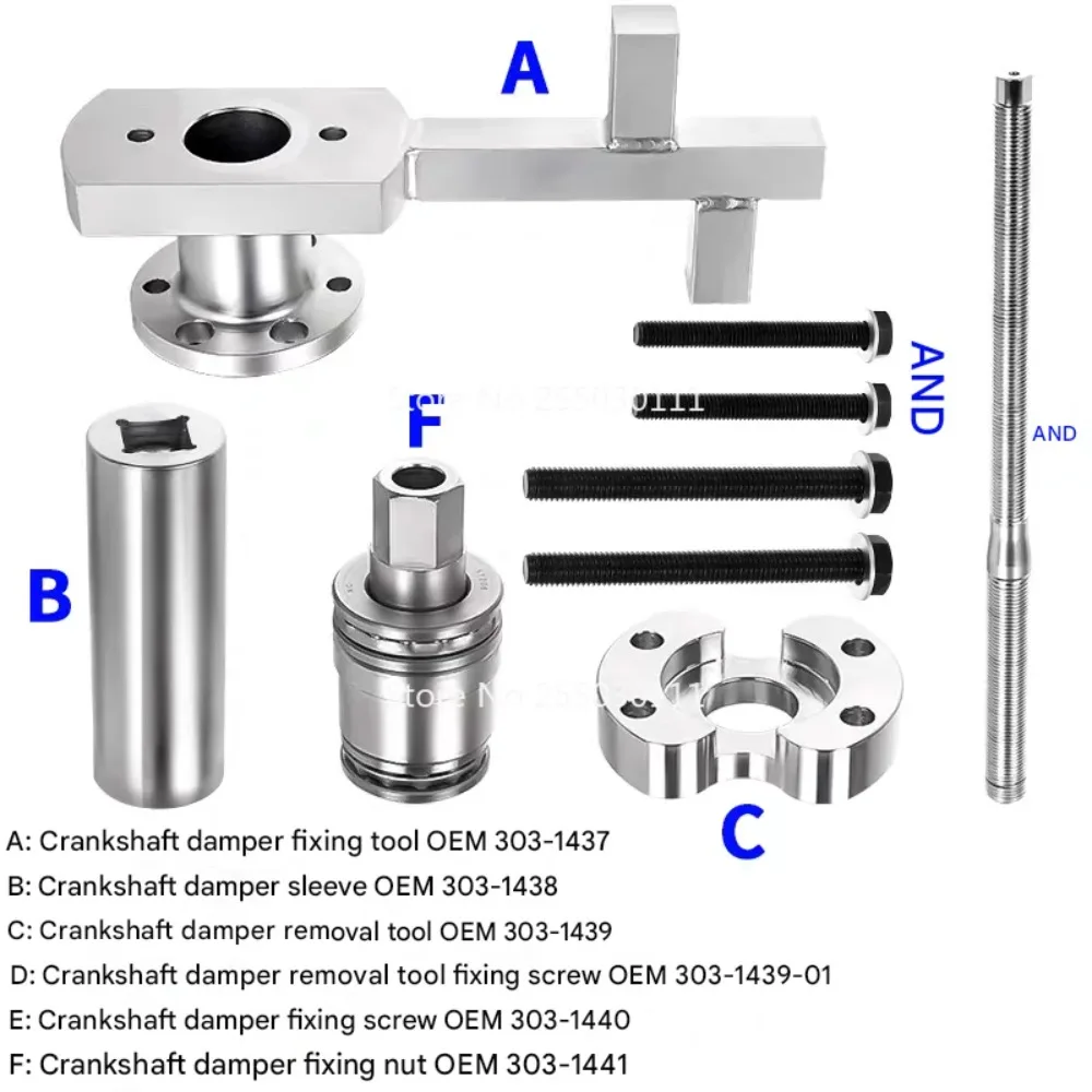 Wear PartsCrankshaft Pulley Removal Install Tool for Jaguar Land Rover 3.0 V6, 5.0 V8 303-1437 303-1438 303-1439 303-1440 303-1