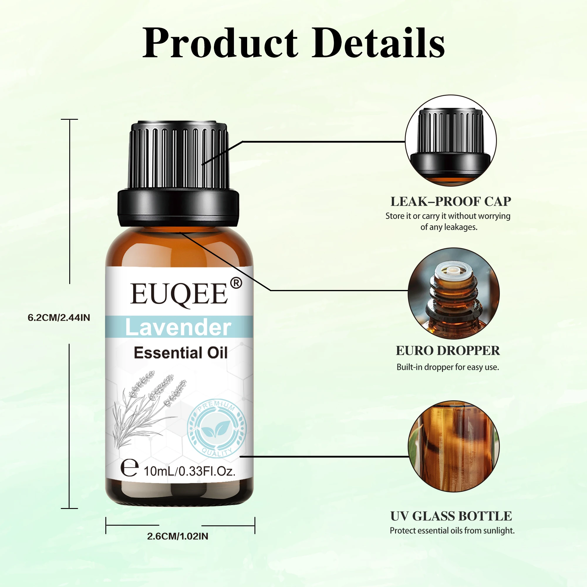 زيت Euqee العطري 10 مللي مستخلص الفانيليا النقي زيوت الروائح القرفة والبرغموت خشب الأرز والليمون واللافندر شجرة الشاي العطر