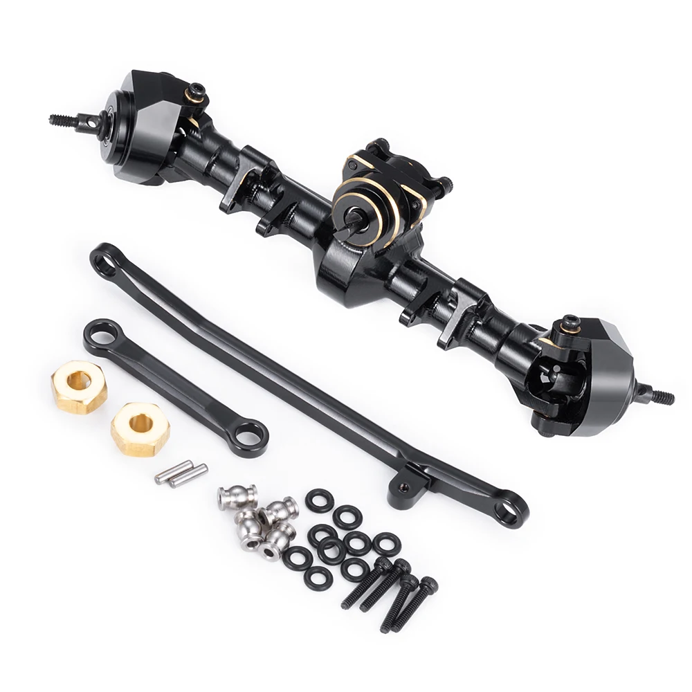 MIBIDAO Brass Weights Extended / Stock Length Front Rear Axle for Axial SCX24 Deadbolt C10 Wrangler Gladiator Bronco 1/24 RC Car