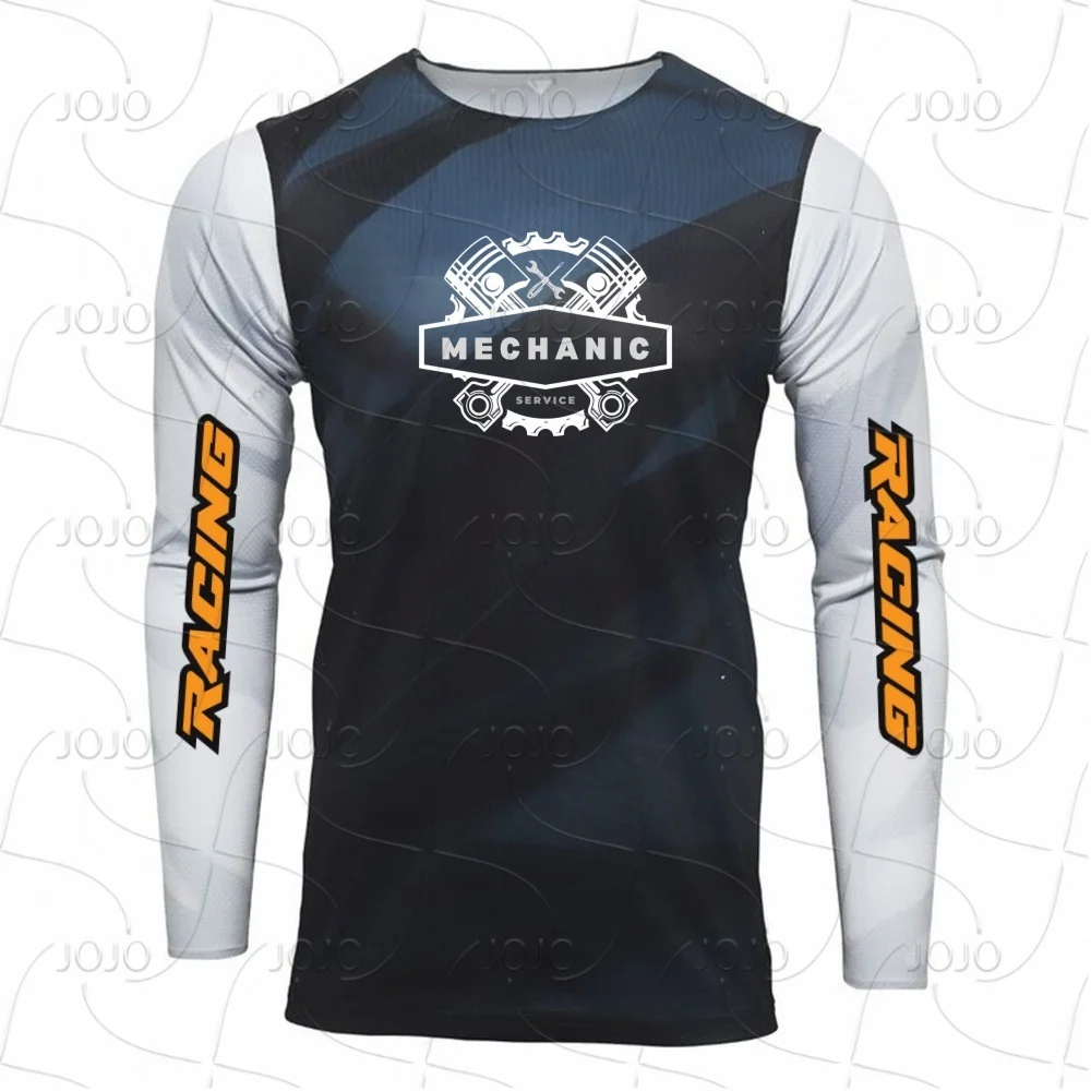 売れ筋オフロードTシャツ バイク乗馬 BMX自転車乗馬 上り坂下り坂対応 速乾性 3Dプリント長袖ジャージ