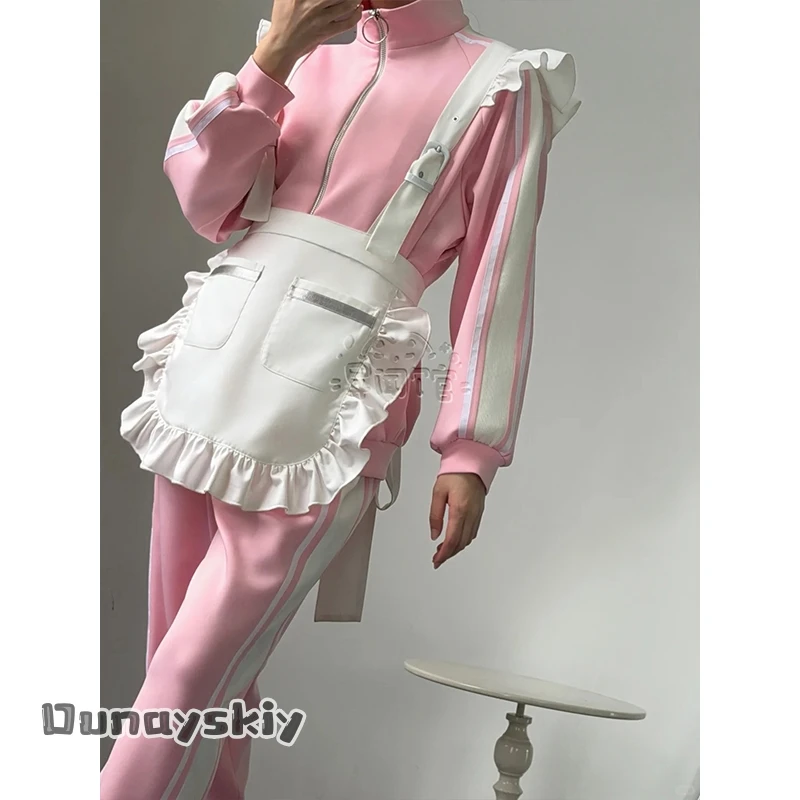 Ensemble Stars Maid Sportswear Cosplay Costume Pink/Blue Maid Outfit for Unisex Outfit Halloween Game Anime Role Play Dress Up view 5