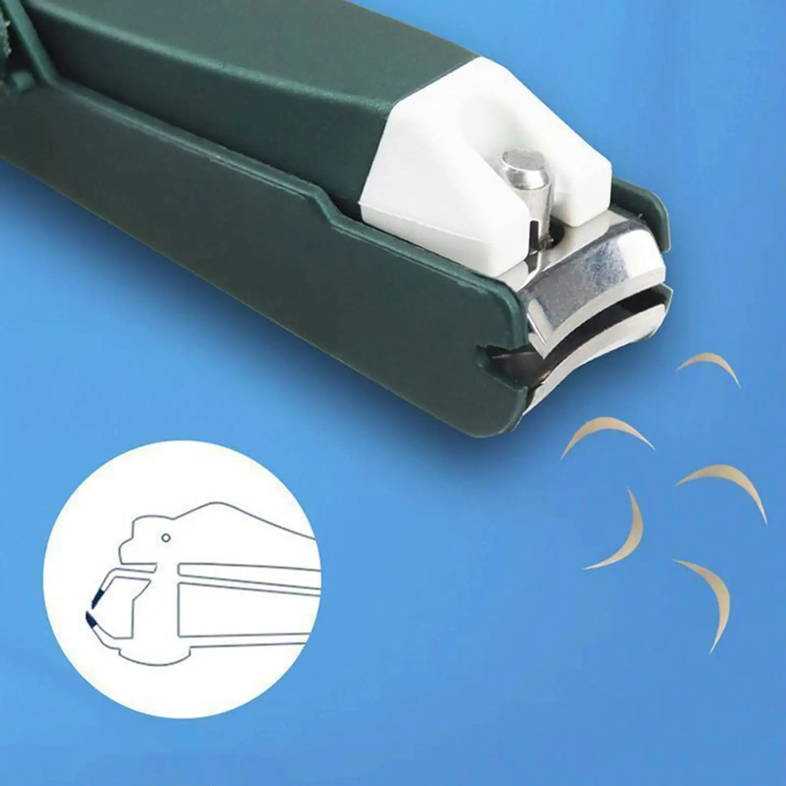 Cortador de unhas para idosos, cortador de unhas anti-respingo de aço inoxidável com lupa aparador de unhas, ferramenta de beleza de unhas