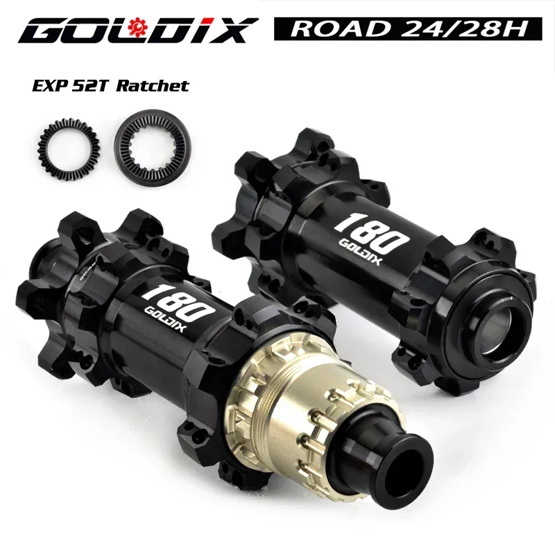 

GOLDIX R180 road gravel bicycle hub 6 bolt 24/28 hole EXP52T ratchet suitable for SHIMANO / SRAM 11/12 speed bicycle accessories