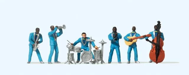 1/87 Action Figures Model Toys Miniature Scene Vocal Concert Band Play City Street Artists Selling Singing Ornament Accessories