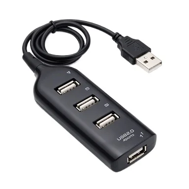 Mini USB 2.0 Hub 4 Port With Power Adapter Powered USB Splitter 480Mbps High Speed Data Transfer USB Hub for PC Laptop Deskto