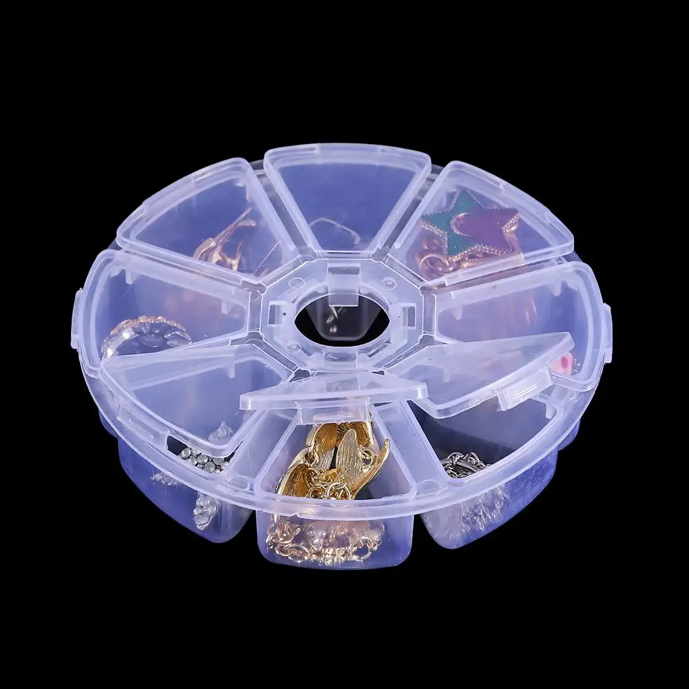 Tool Beads Transparent 8 Grids Jewelry Container Nail Art Rhinestones Case Empty Storage Box
