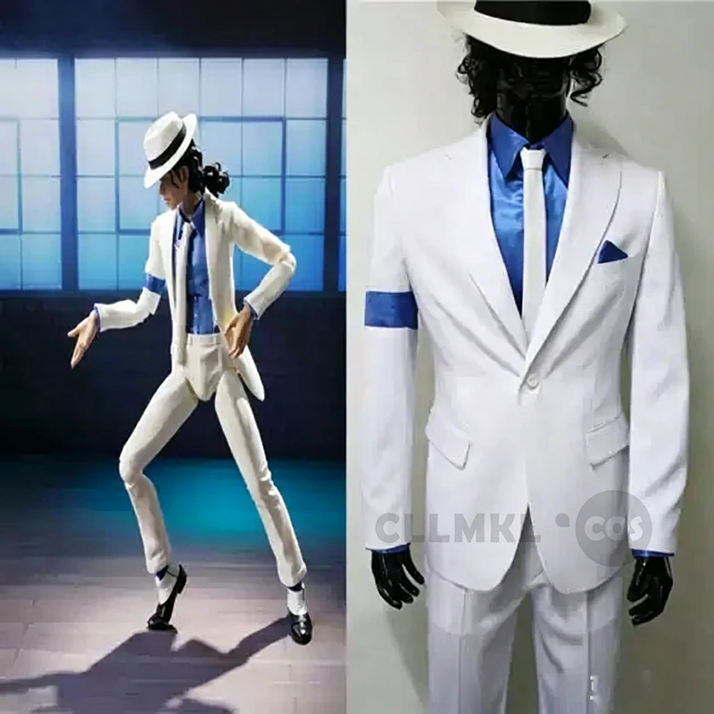 

Smooth Criminal Suit Uniform Cosplay Costume Full Set Hat Role Playing Party Comic Exhibition Unform Clothing