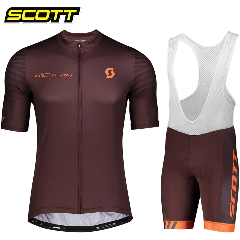 SCOTT Bike Cycling Jersey Set Men\'s Summer Short Sleeve Mountain Uniform Ropa Ciclismo Cycling Maillot Cycling Clothing Suit