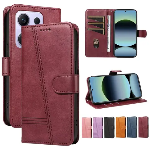 Magnetic Card Slot Flip Wallet Leather Case For Xiaomi Redmi Note 9T 9S 9 Pro 4G 8T 8 14R 14 Plus 5G 13 12T 12R 12 Turbo Speed