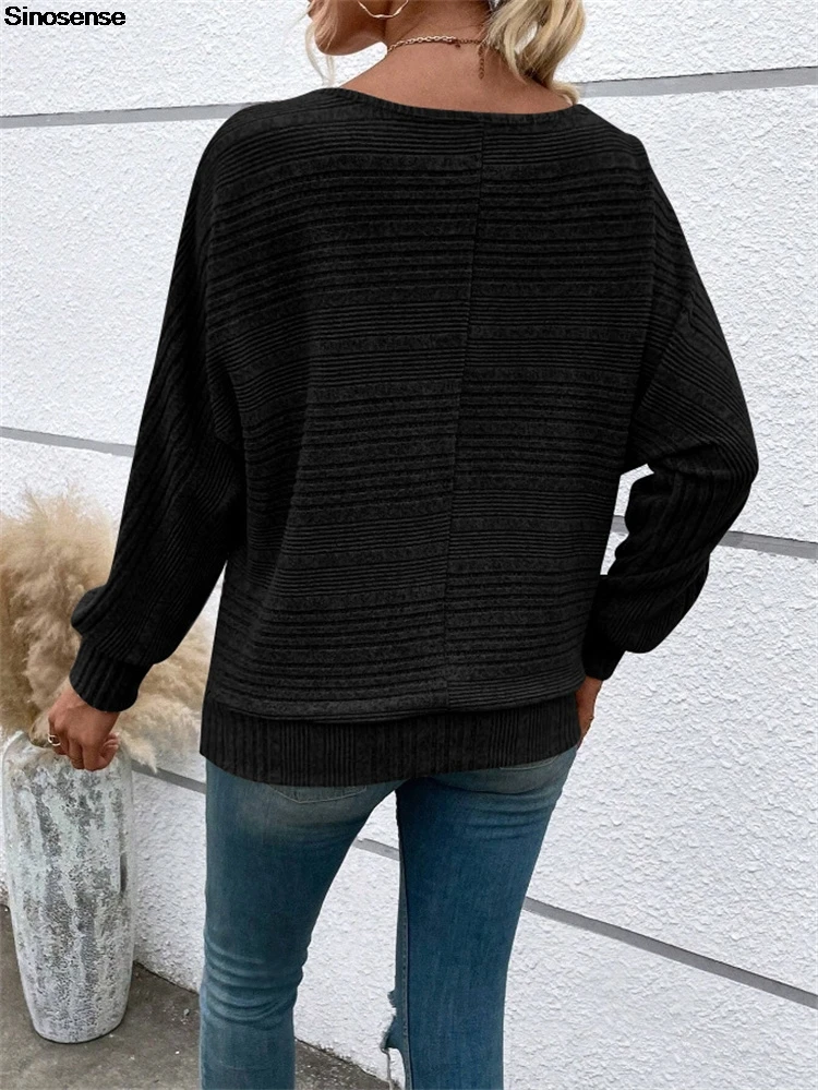 Maglioni autunnali da donna Camicie girocollo a maniche lunghe Pullover Maglioni in maglia a costine Top Y2K Maglioni tunica per data di viaggio quotidiano da strada
