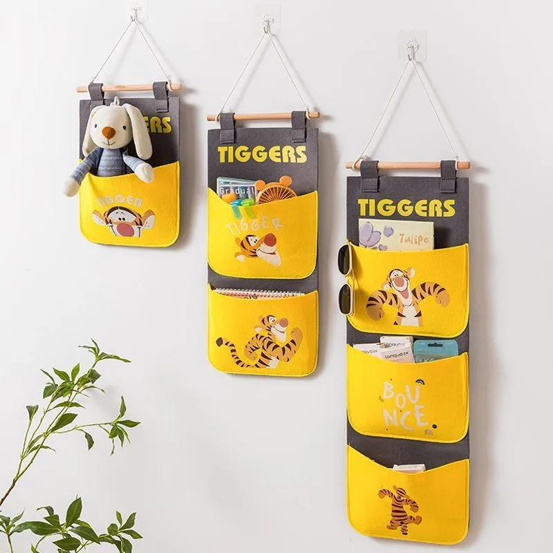 Pluszowa torba wisząca Cute Cartoon Mickey Minnie Dekoracja ścienna Torba do przechowywania zabawek Wisząca torba Wielokolorowa otwarta torba Wisząca torba ścienna