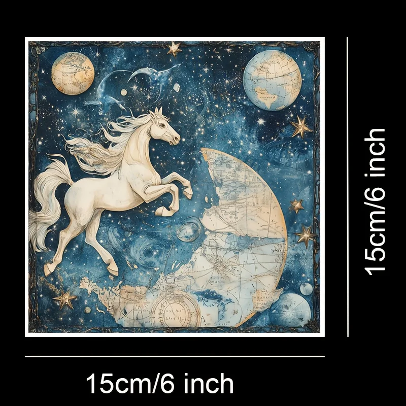 Paquete de 36 hojas de papel para álbum de recortes con cielo estrellado de 6x6 pulgadas, papel decorativo para álbum de recortes con patrón artístico, papel decorativo DIY