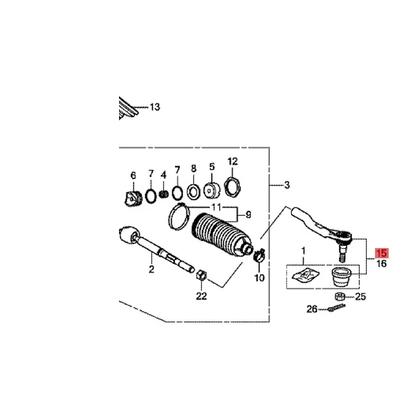 Suitable for 2019 Ho nd aL in gp ai En jo ym en tD om ai n Steering tie rod ball joint Steering wheel outer ball head
