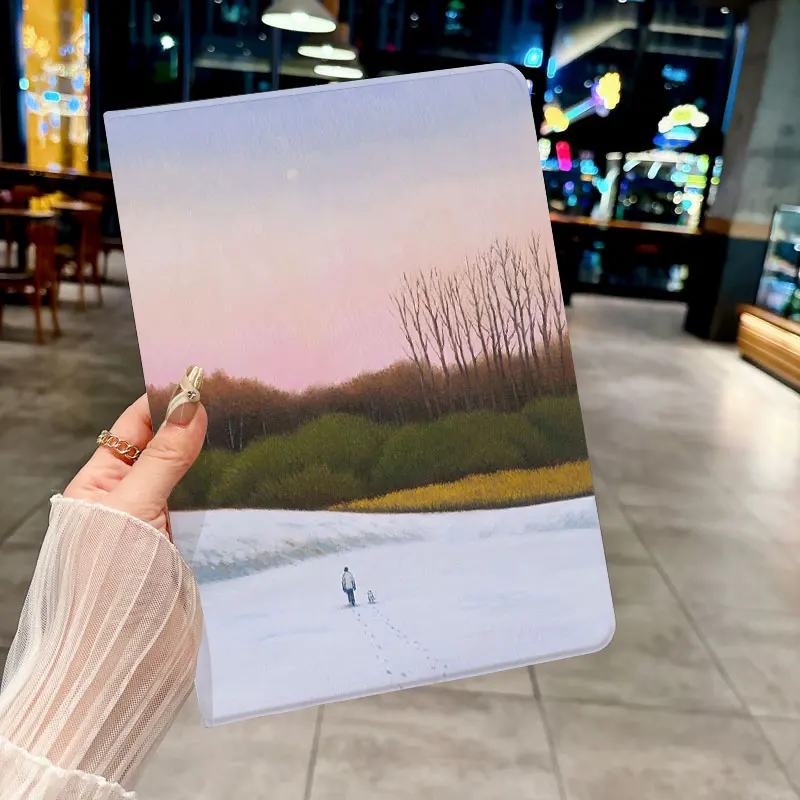 

Чехол с рисунком снежной сцены для iPad pro 10/11 дюймов 2020/6/7/8/Air 3rd/Air 4-го/9 поколения/Air 5-го поколения 2022/Air 11