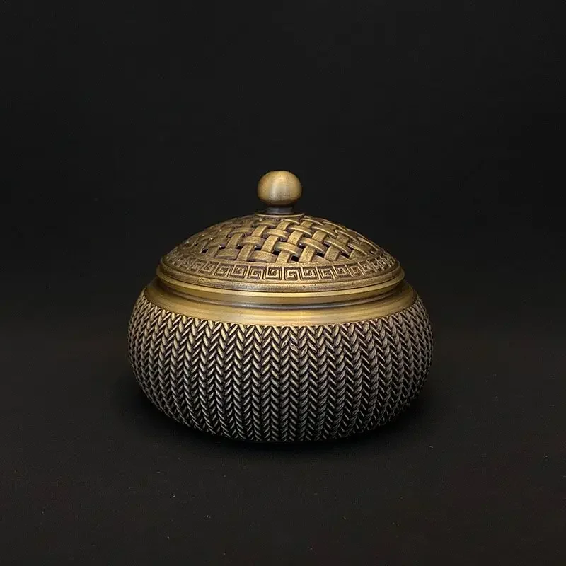 Brass Wheat Ear Stove Incense Burner Household Indoor Sandalwood Stove Decorative Metal Hollow Cover Stove