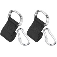 1 Set Outdoor Swing Strap Hammock Fixed Rope Hanging Chair Webbing Camping Durable Nylon Stainless Steel Adjustable Heavy Duty