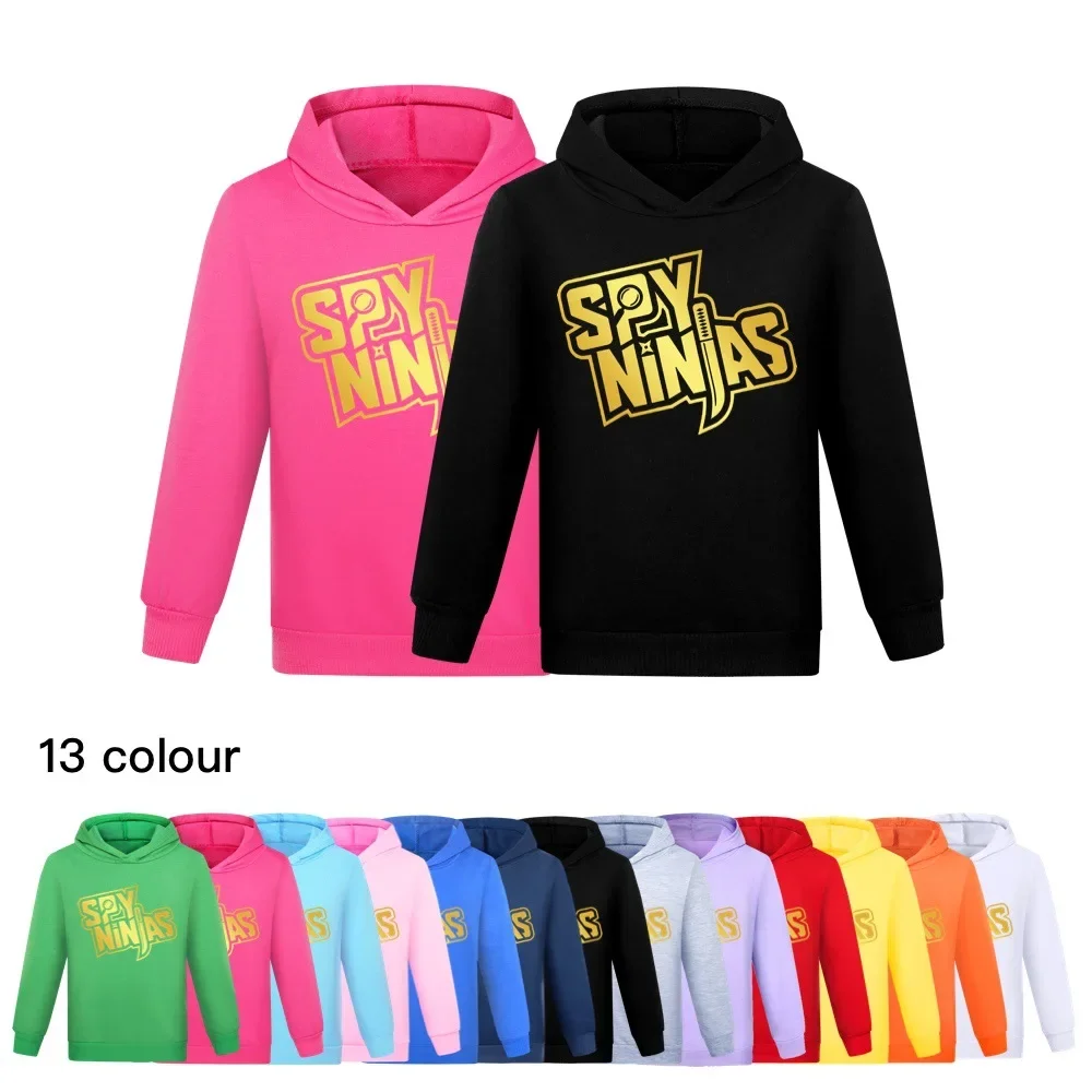 New Girls Hoodies Sweatshirt Children Long Sleeve SPY NINJAS Printing Cartoon Baby Boy Tshirt Autumn Coats Kids Clothes1282